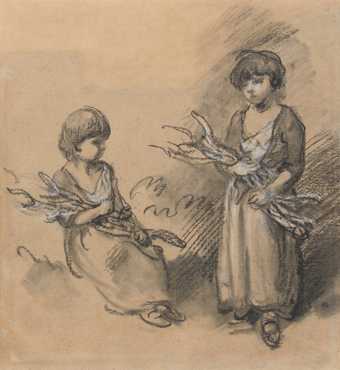 Studie dívek nesoucích fešáky od Thomas Gainsborough