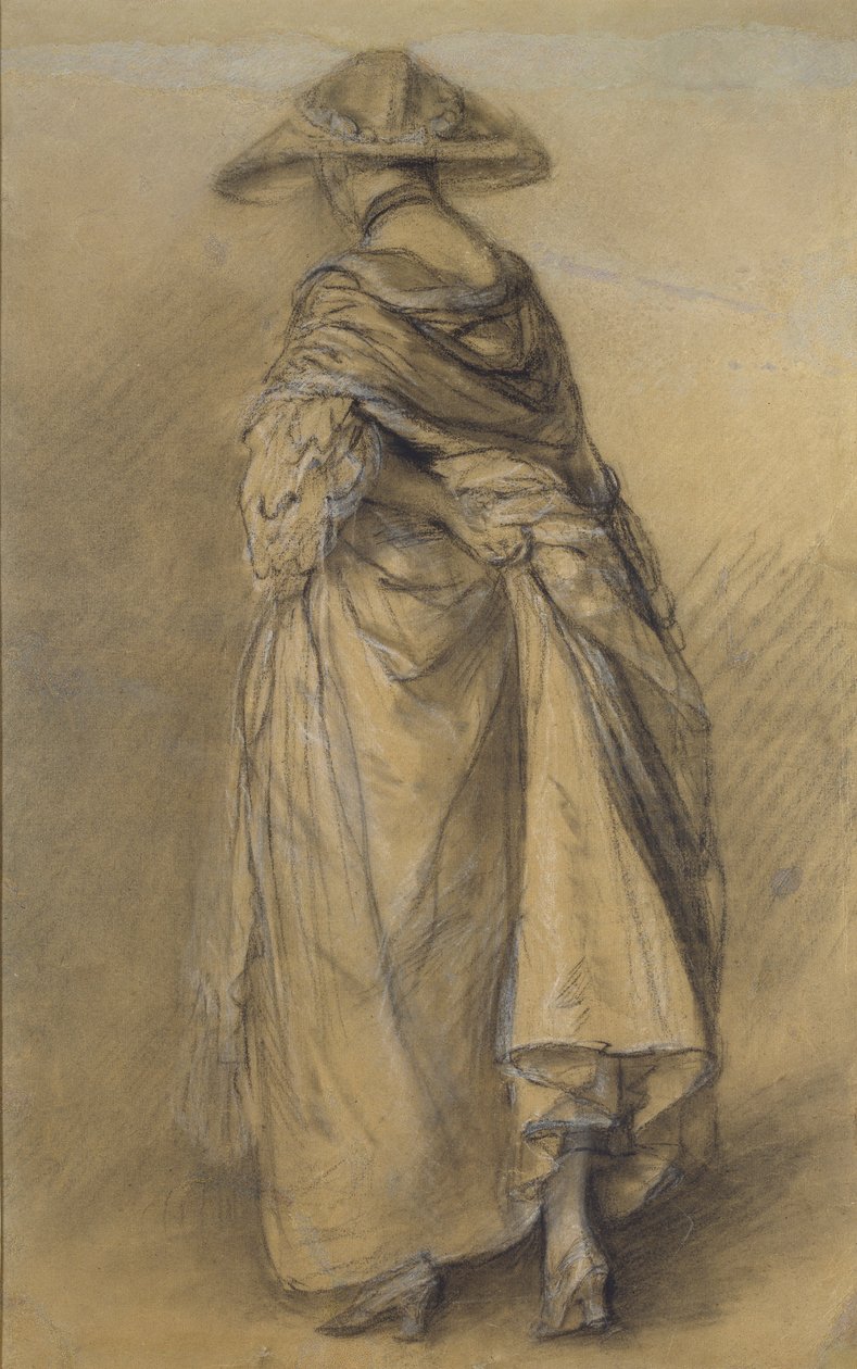 Studie ženy, pohled zezadu, polovina 18. století od Thomas Gainsborough