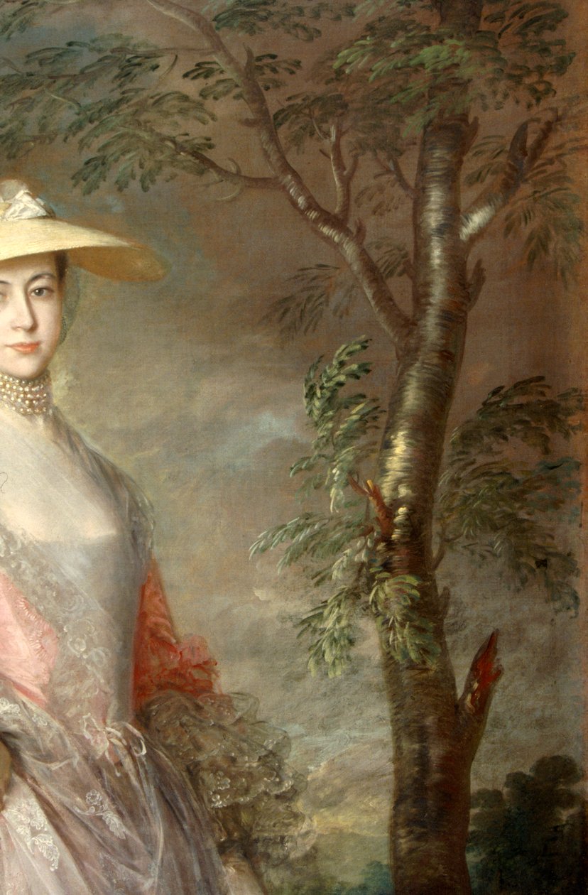 Detail stromu, z obrazu Marie, hraběnky Howeové, kolem roku 1760 (olej na plátně) od Thomas Gainsborough