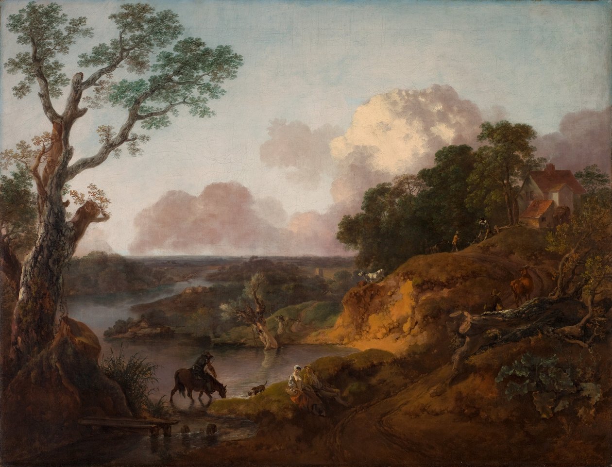 Pohled na Suffolk, asi 1755 (olej na plátně) od Thomas Gainsborough
