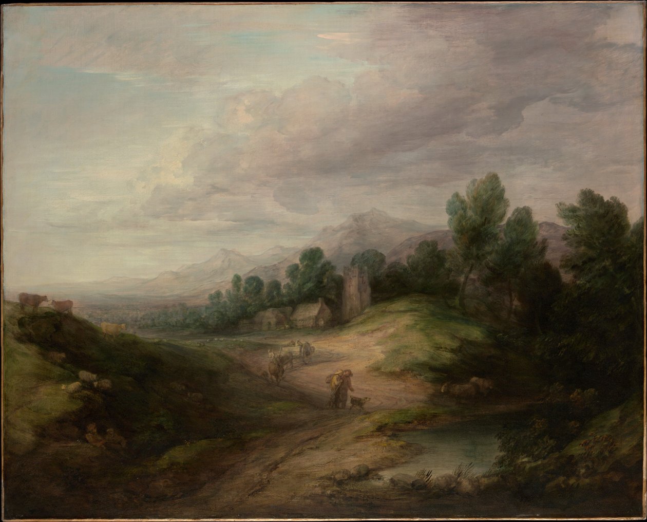 Zalesněná vrchovinná krajina od Thomas Gainsborough