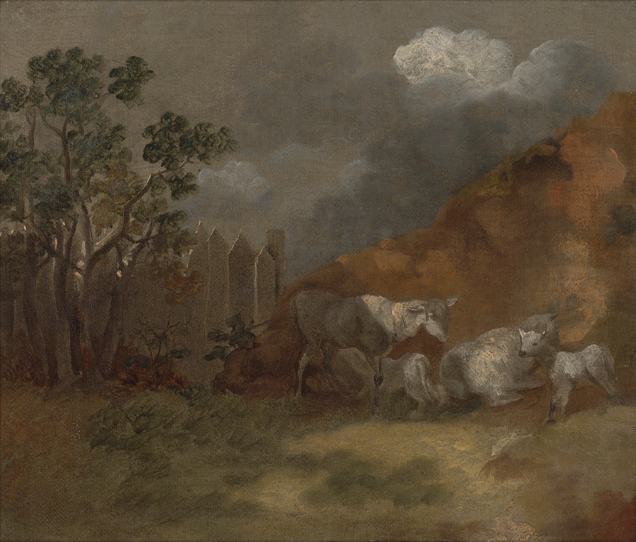 Ovce a jehňata u plotu od Thomas Gainsborough RA
