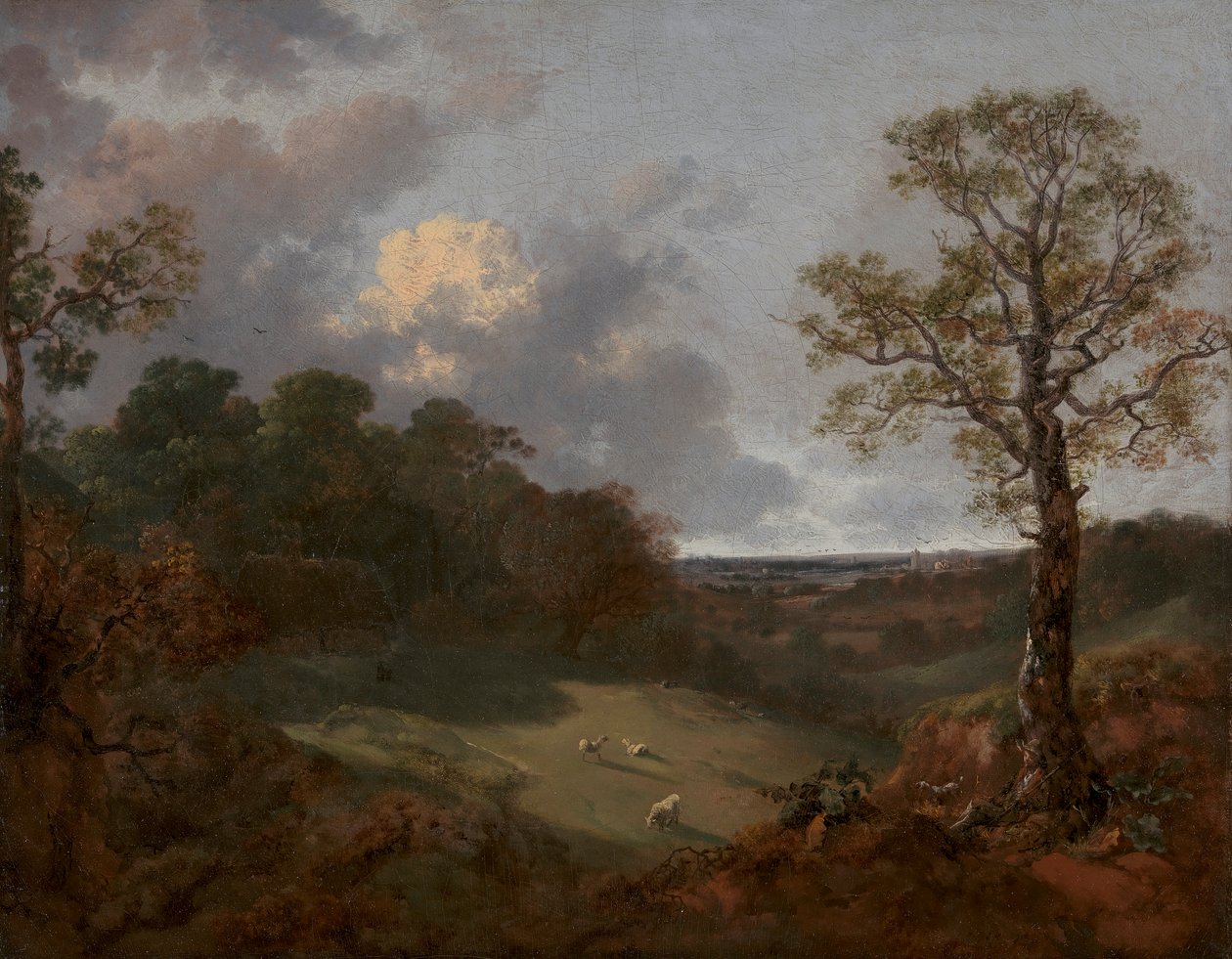 Zalesněná krajina s chalupou a pastýřem od Thomas Gainsborough RA