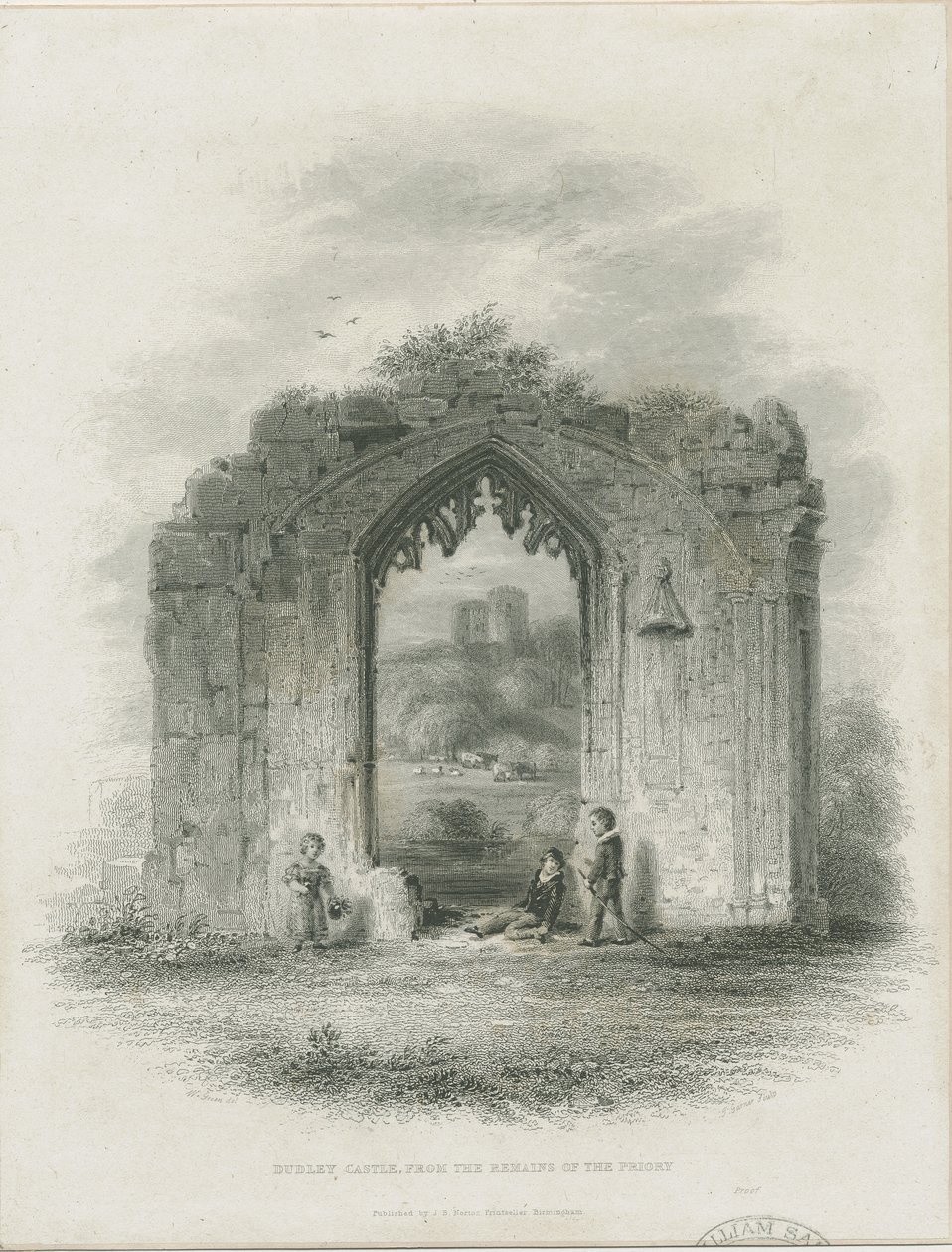 Dudley Castle - The Keep: rytina (viněta a [?19. století] (tisk) od Thomas Garner
