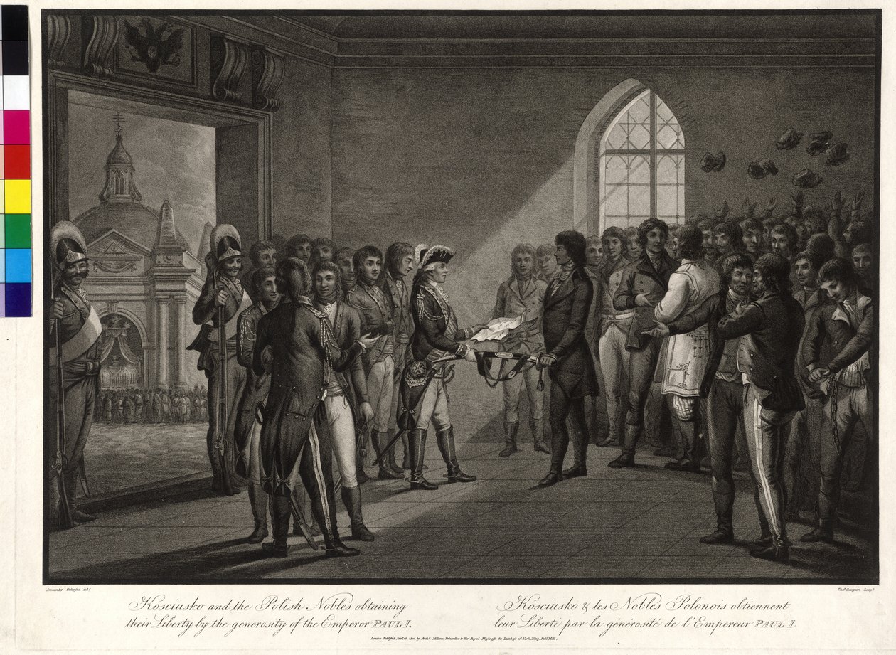 Tadeusz Kosciuszko a polští šlechtici žádají cara Pavla I. o navrácení svobody od Thomas Gaugain