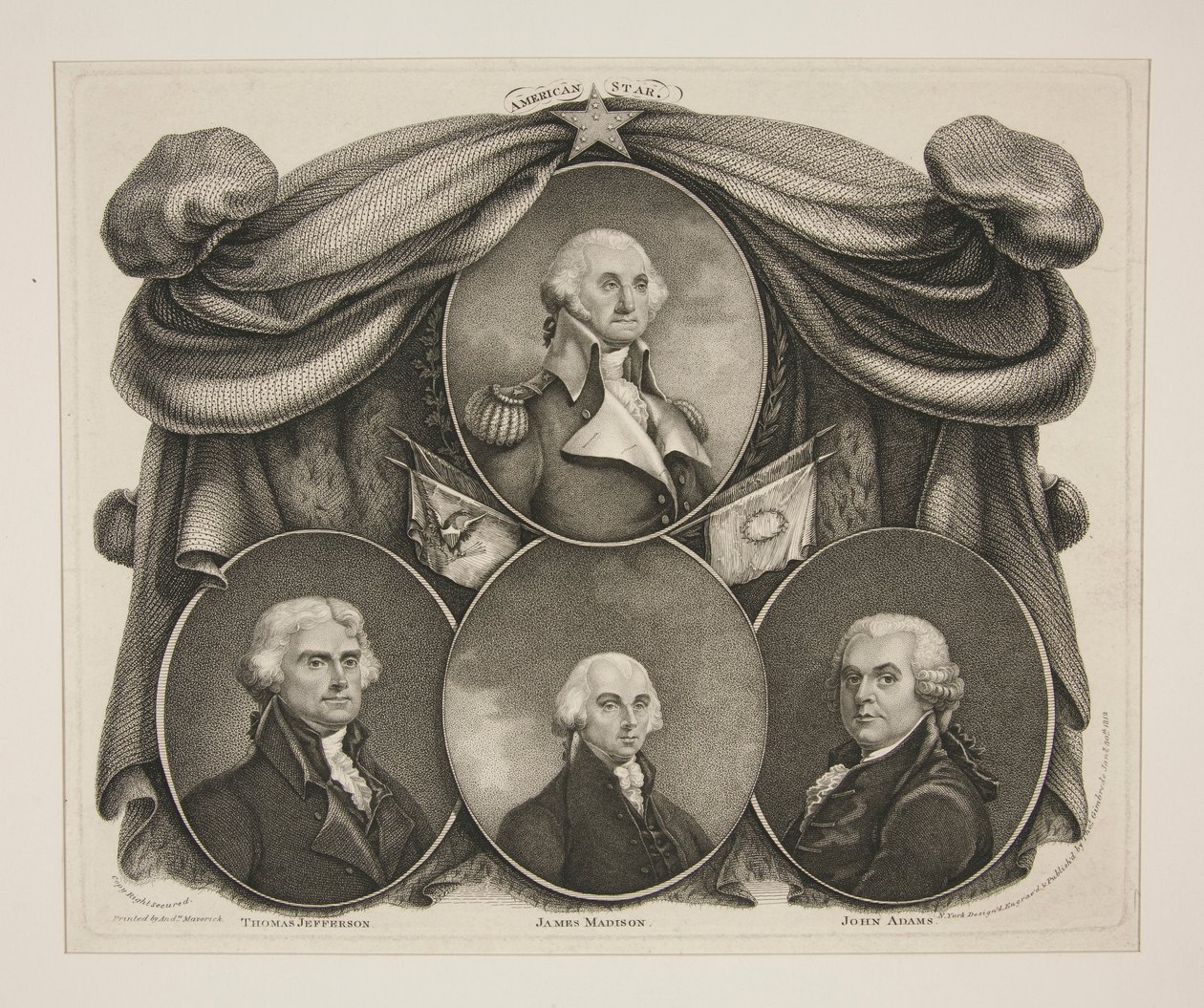 (Washington) Thomas Jefferson. - James Madison. - John Adams od Thomas Gimbrede