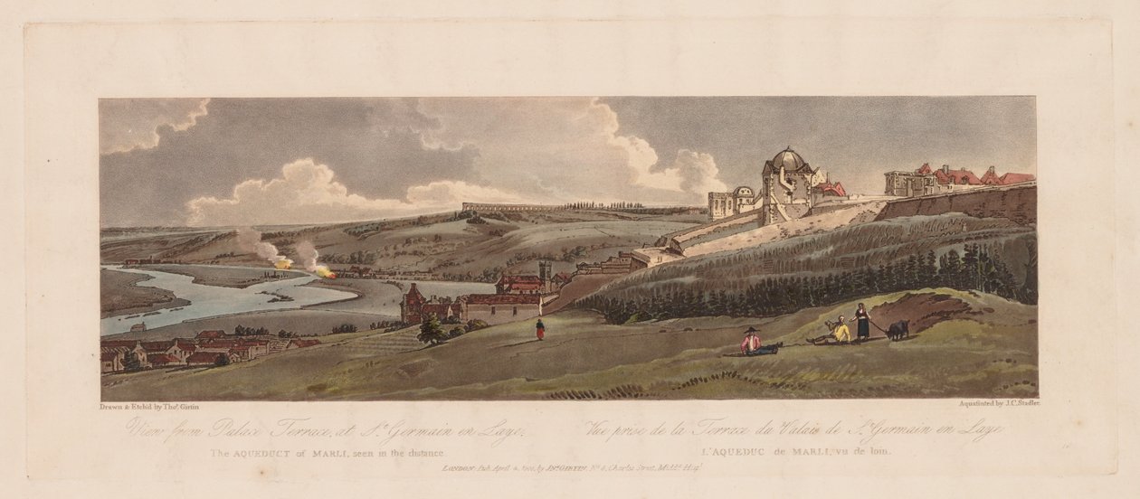 Výběr dvaceti nejmalebnějších pohledů v Paříži: Pohled z Palace Terrace, 1803. od Thomas Girtin