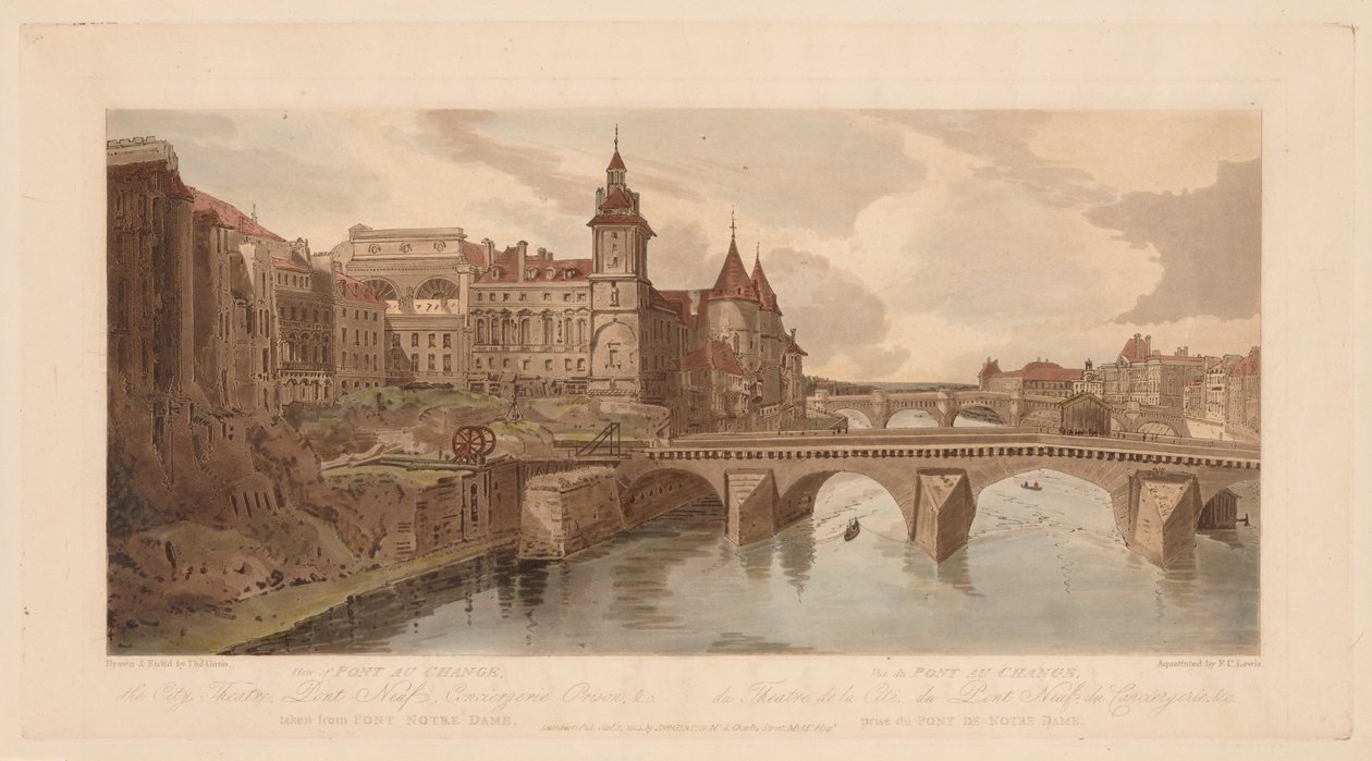 Výběr dvaceti nejmalebnějších pohledů v Paříži: Pohled na Pont au Change, 1803. od Thomas Girtin