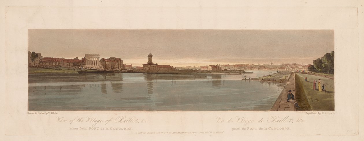 Výběr dvaceti nejmalebnějších pohledů v Paříži: Pohled na vesnici Chaillot, 1803 od Thomas Girtin