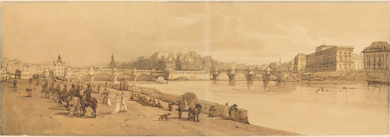 Pohled na Pont Neuf, mincovnu atd.: pl.8 od Thomas Girtin