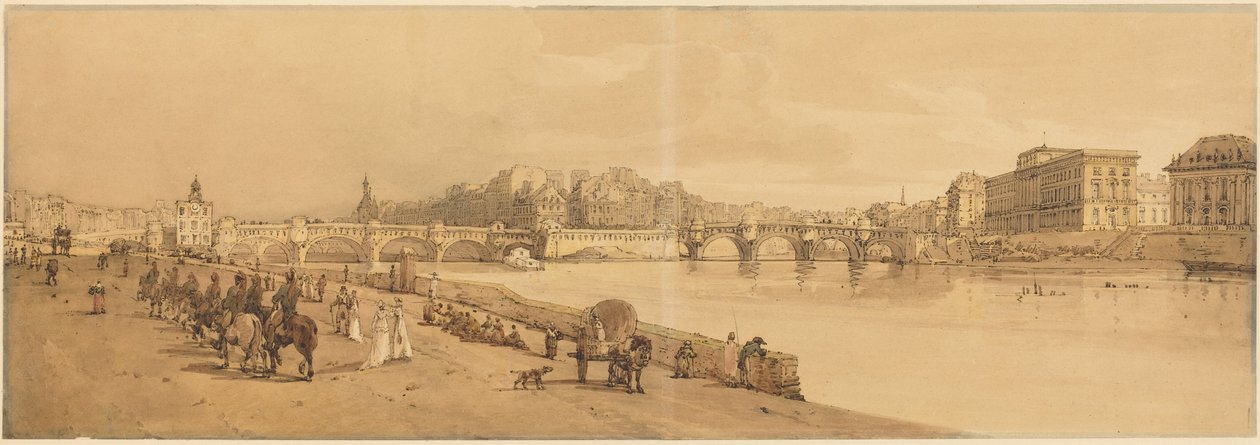 Pohled na Pont Neuf, mincovnu atd.: obr. 8 od Thomas Girtin