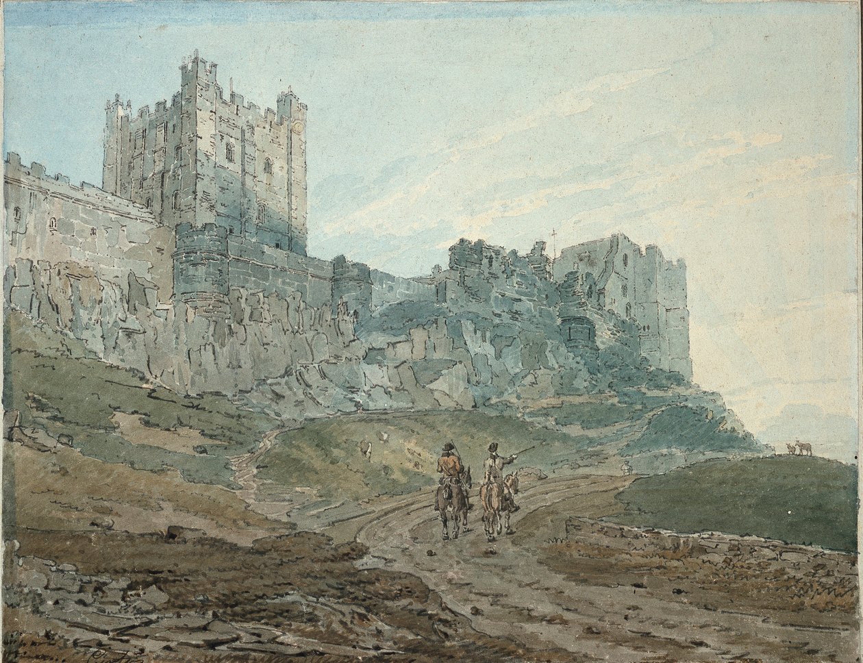 Bamburgh Castle Bamborough, Northumberland, 1792-1794 od Thomas Girtin