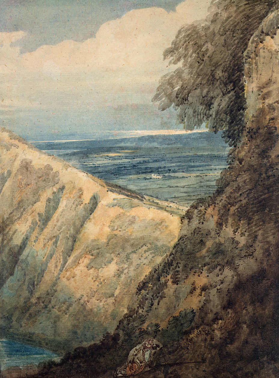 Pobřeží Dorsetu, poblíž Lulworth Cove od Thomas Girtin