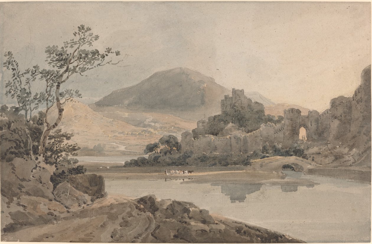 Hrad Conwy, Severní Wales od Thomas Girtin