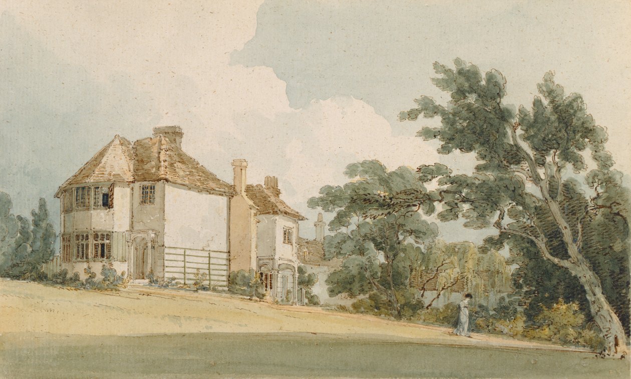 Country House, c.1797 (Wc s perem a inkoustem přes grafit na papíře) od Thomas Girtin