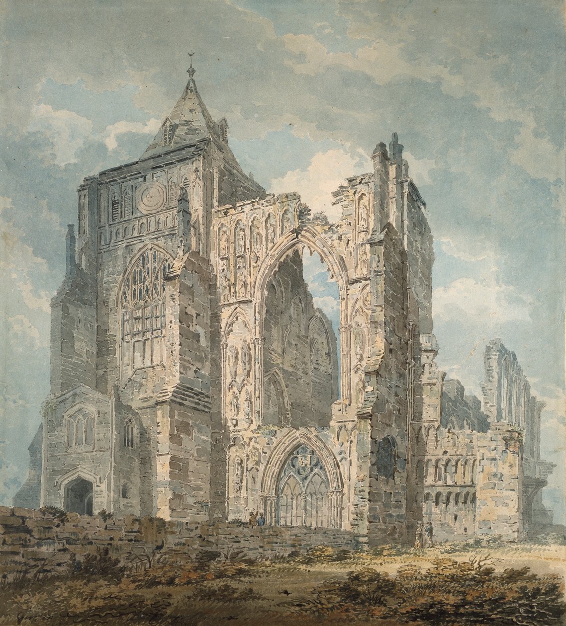 Crowland Abbey, Lincolnshire, c1793 od Thomas Girtin