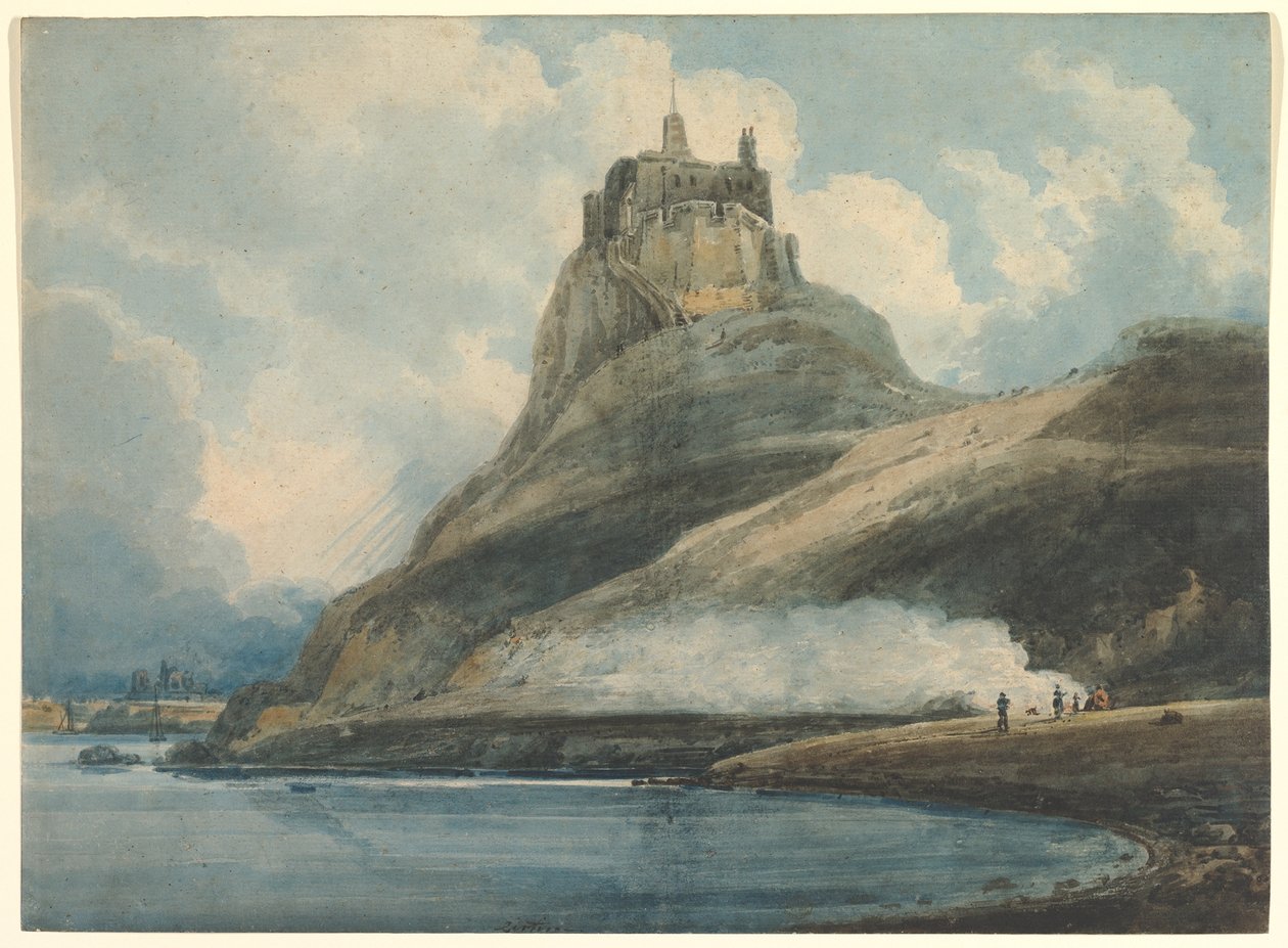 Hrad Lindisfarne, Holy Island, Northumberland od Thomas Girtin