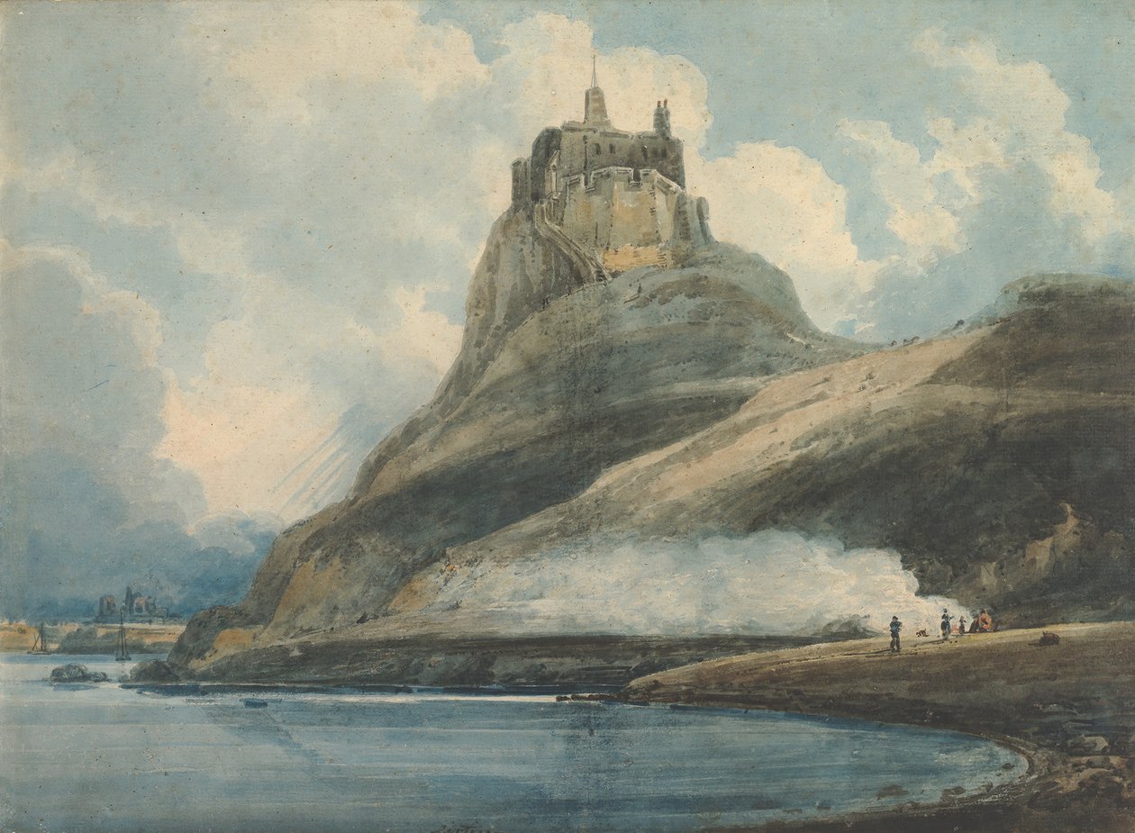 Hrad Lindisfarne, Svatý ostrov, Northumberland, 1796-97. od Thomas Girtin