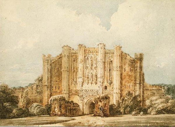 PD.52-1966 Západní pohled na Thornton Abbey, Lincolnshire, asi 1794 (akvarel a tužka na papíře) od Thomas Girtin