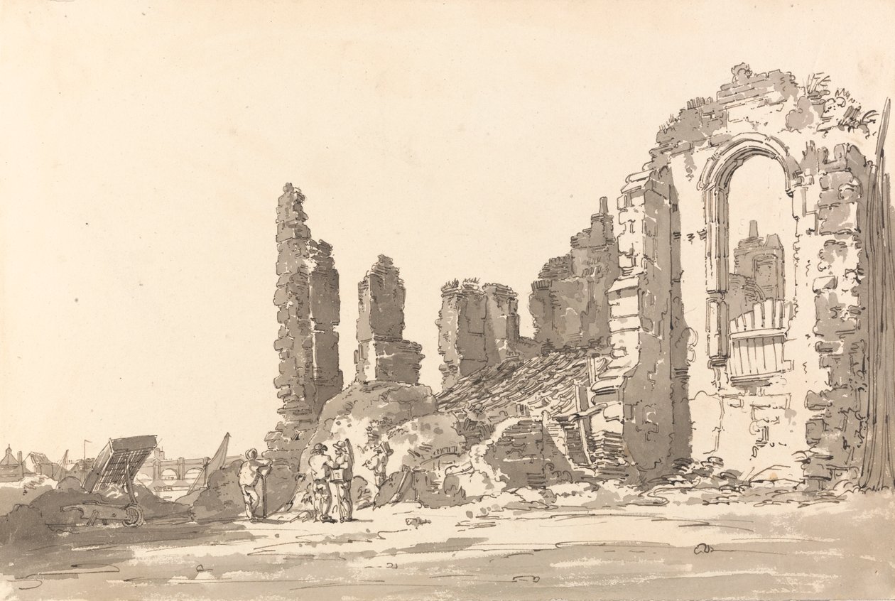 Ruiny paláce Savoy, Londýn od Thomas Girtin