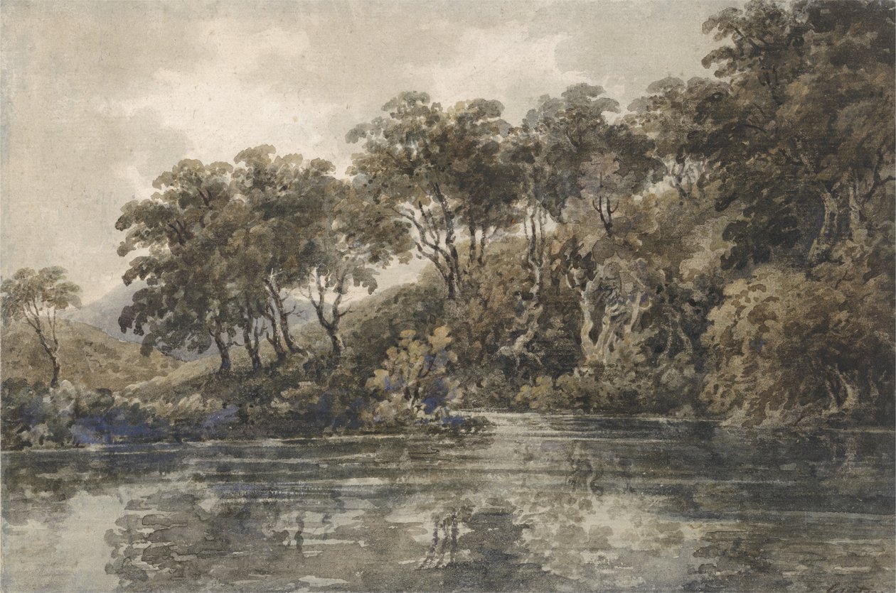 Trees and Ponds near Bromley, Kent, c.1798 (w/c přes tužku s tělovou barvou na papíře) od Thomas Girtin