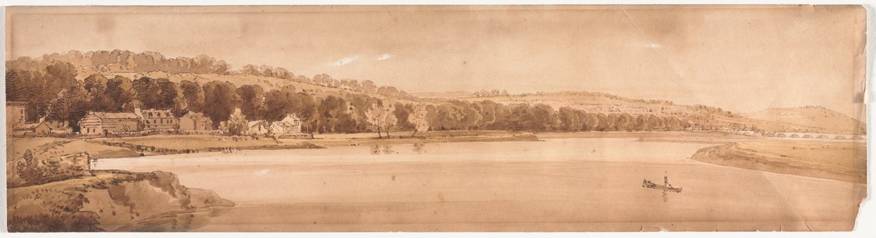 Dvacet pohledů na Paříž a okolí: Pohled na St. Cloud a Mount Calvary..., 1802. od Thomas Girtin