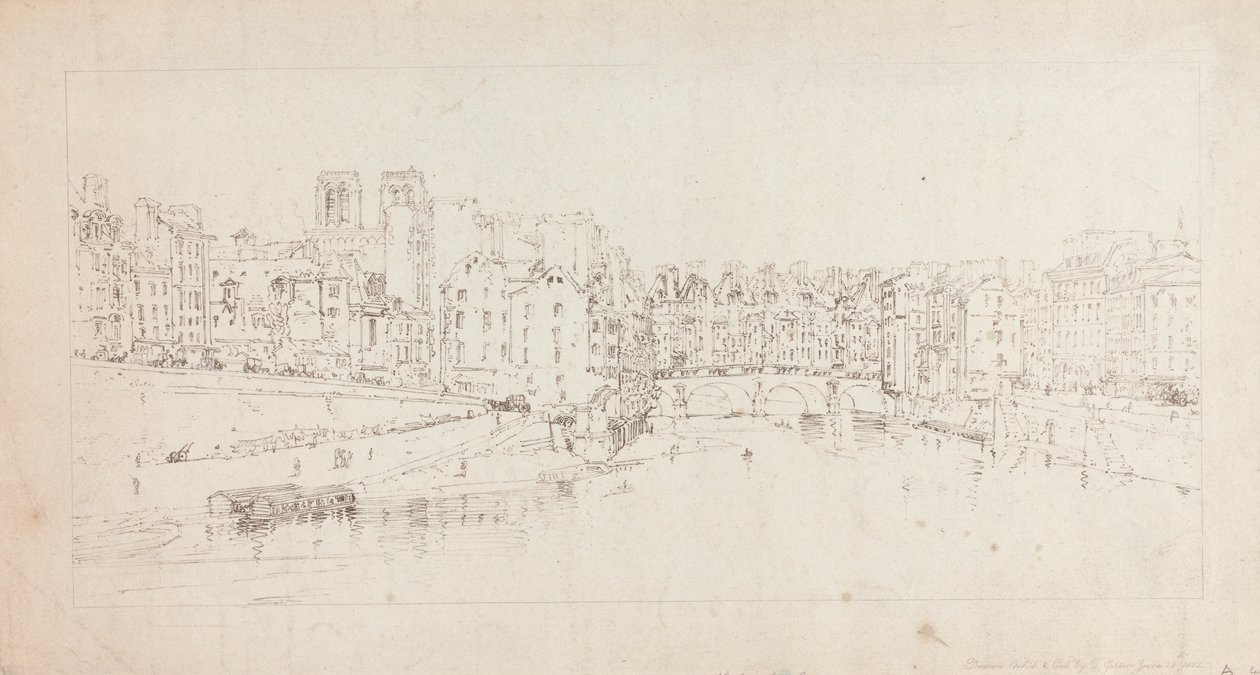 Pohled na Pont St. Michel z Pont Neuf od Thomas Girtin