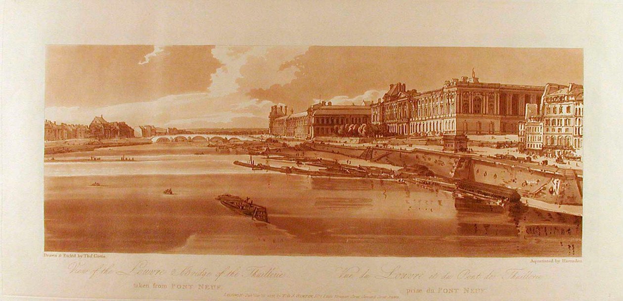 Ansicht des Louvre und der Brücke der Thuilleries vom Pont-Neuf aus od Thomas Girtin