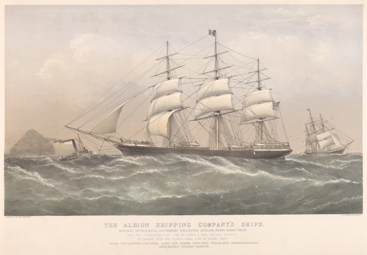 Lodě společnosti Albion Shipping Company (kolorovaná litografie) od Thomas Goldsworth Dutton