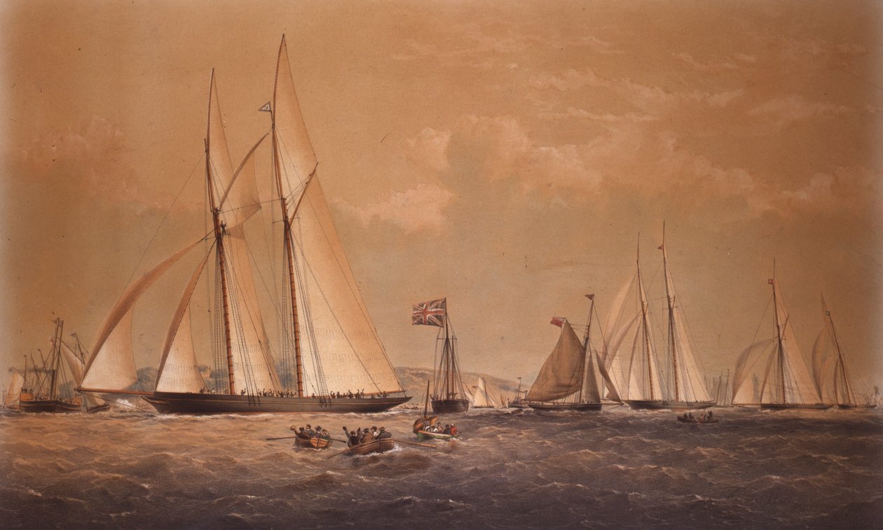 Vítězný závod Anglo American Yacht Race v Cambrii, 1868 od Thomas Goldsworth Dutton