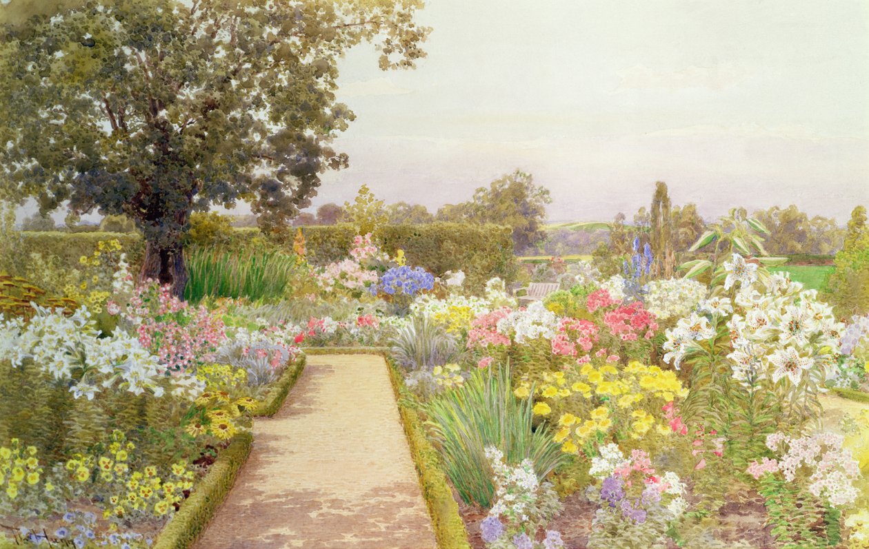 Lily Border v Great Tangley Manor, Surrey od Thomas H. Hunn