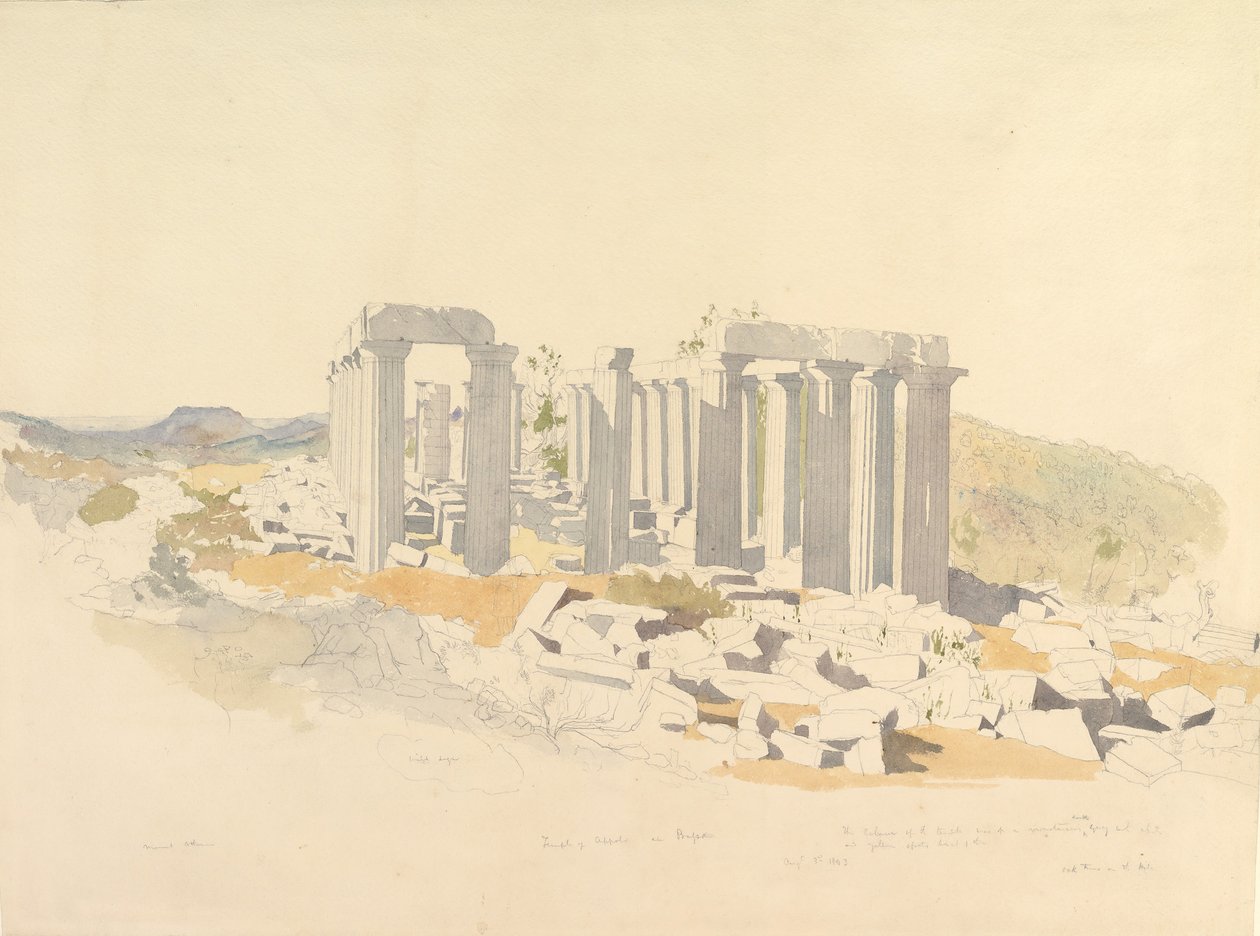 Apollónův chrám v Bassae, 1843. od Thomas Hartley Cromek