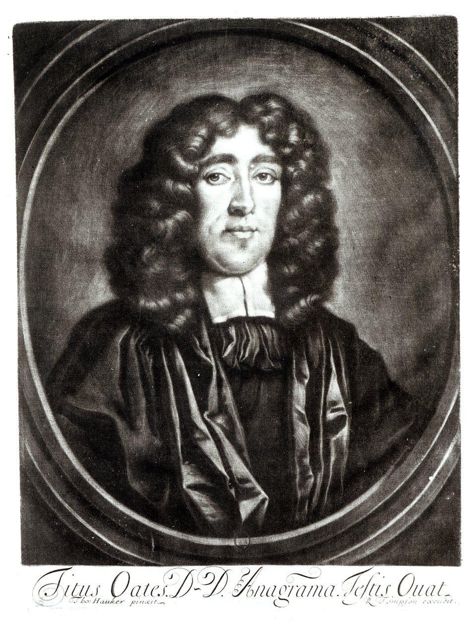 Portrét Tita Oatese (1649-1705) vyryl R. Thompson od Thomas Hawker