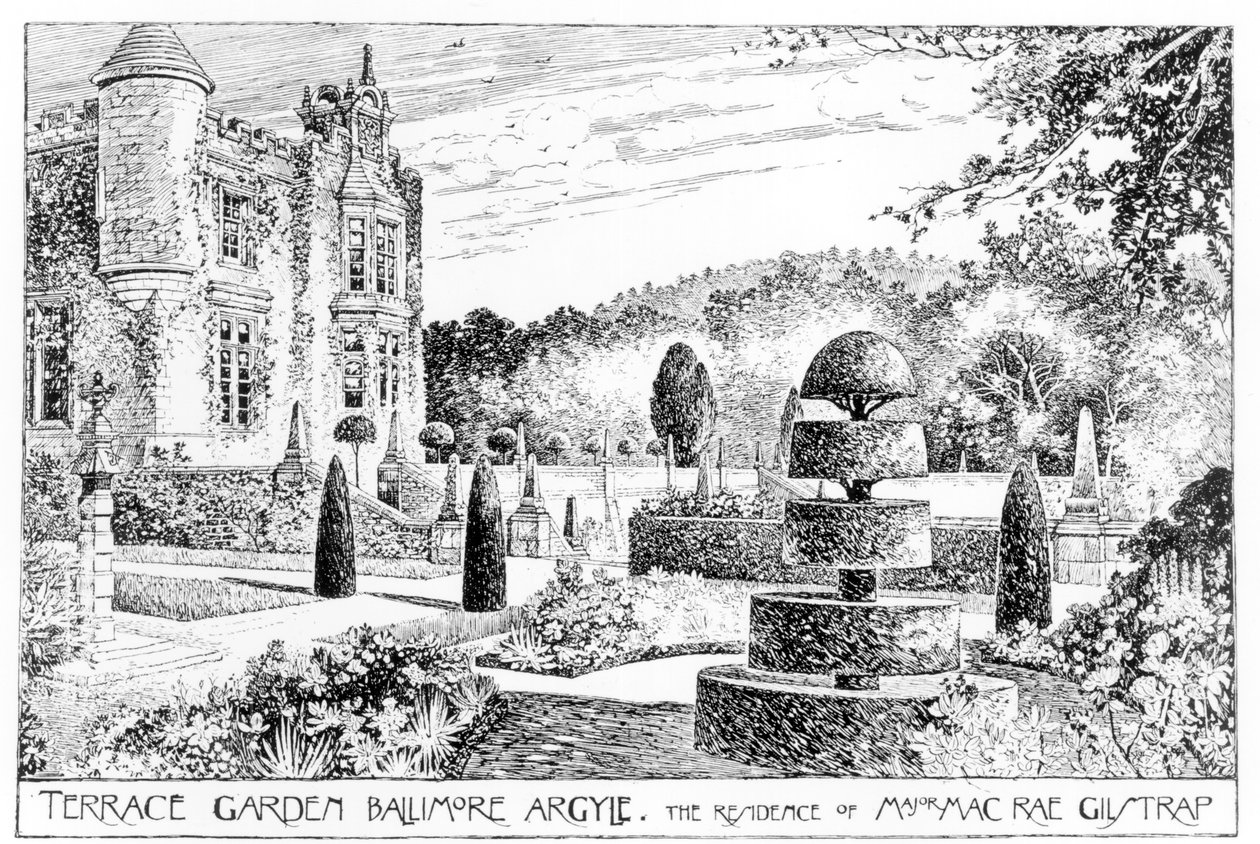 Terrace Garden Ballimore, Argyle, z knihy Thomase Mawsona „The Art and Craft of Garden Making“, vydané v roce 1900 (viz také 171947) od Thomas Hayton Mawson