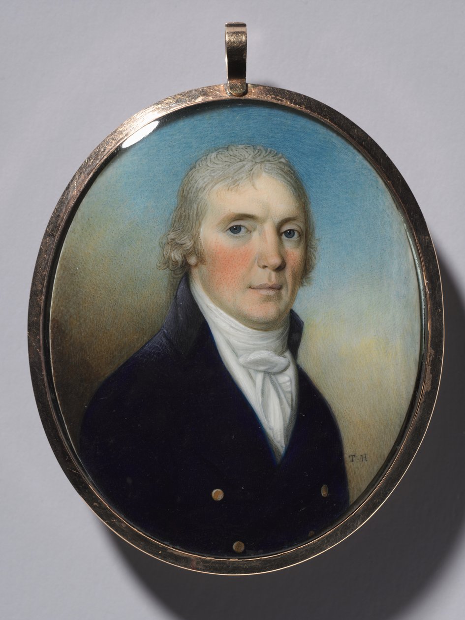Dvojice miniatur: Portrét muže a Portrét ženy s miniaturou, c. 1780. od Thomas Hazlehurst