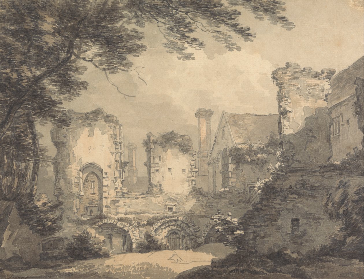 Castle Acre Priory od Thomas Hearne