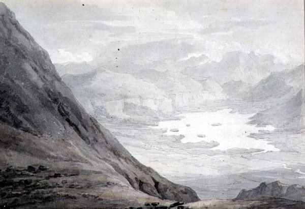 Derwentwater ze Skiddaw (tužka a akvarel na papíře) od Thomas Hearne