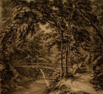 Downton, Herefordshire (pero a inkoust s šedým povrchem) od Thomas Hearne
