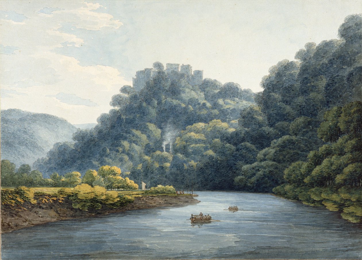 Goodrich Castle on the Wye (wc, pero a inkoust, křída a tužka na papíře) od Thomas Hearne