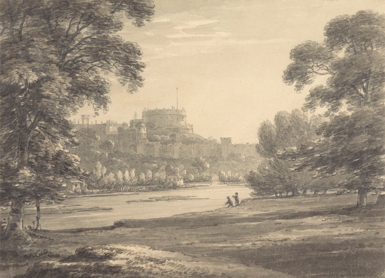 Hrad Windsor z hracích polí Eton od Thomas Hearne