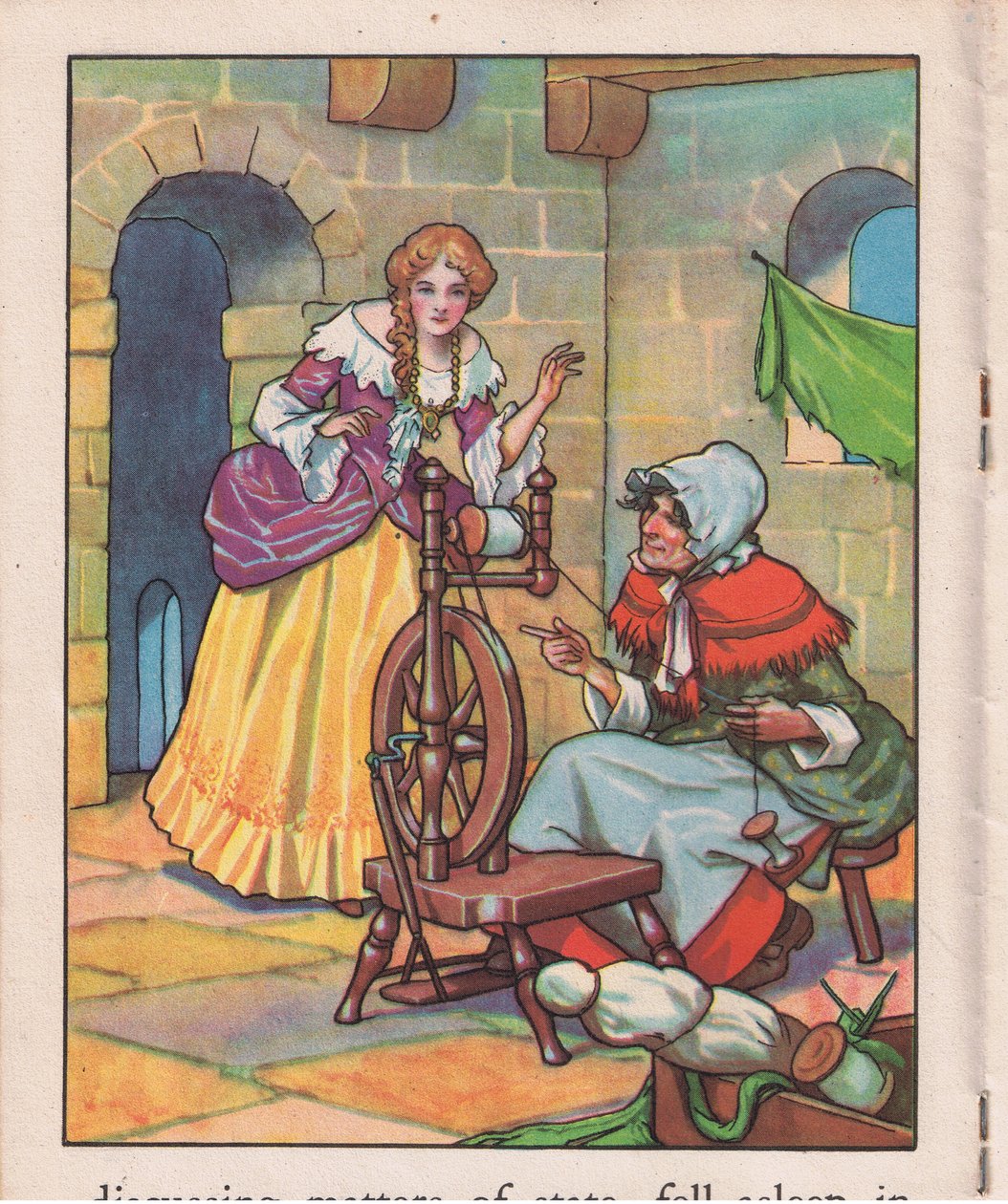 Spánek u kolovrátku (litografie) od Thomas Heath Robinson