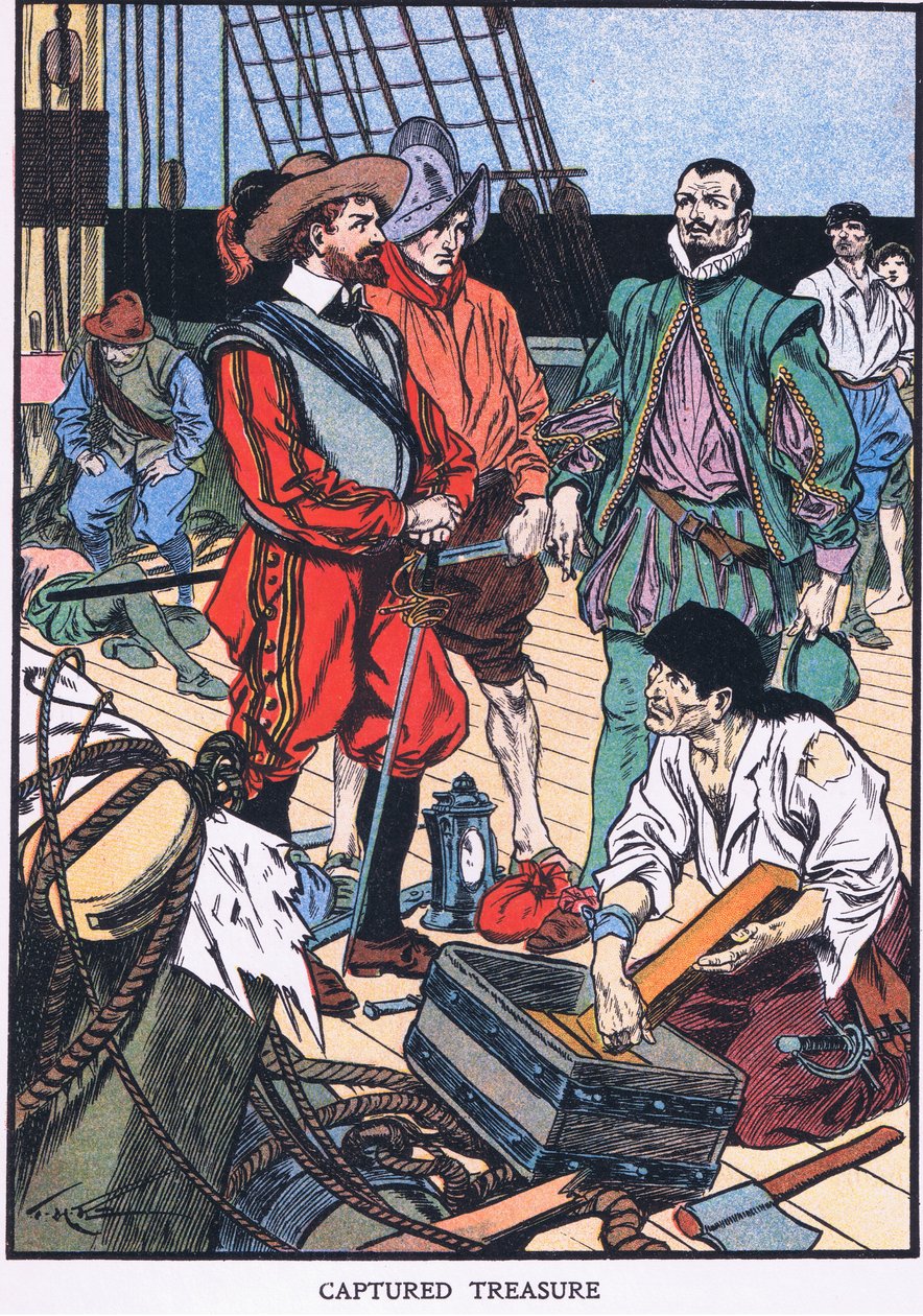 Ulovený poklad (barevná litografie) od Thomas Heath Robinson