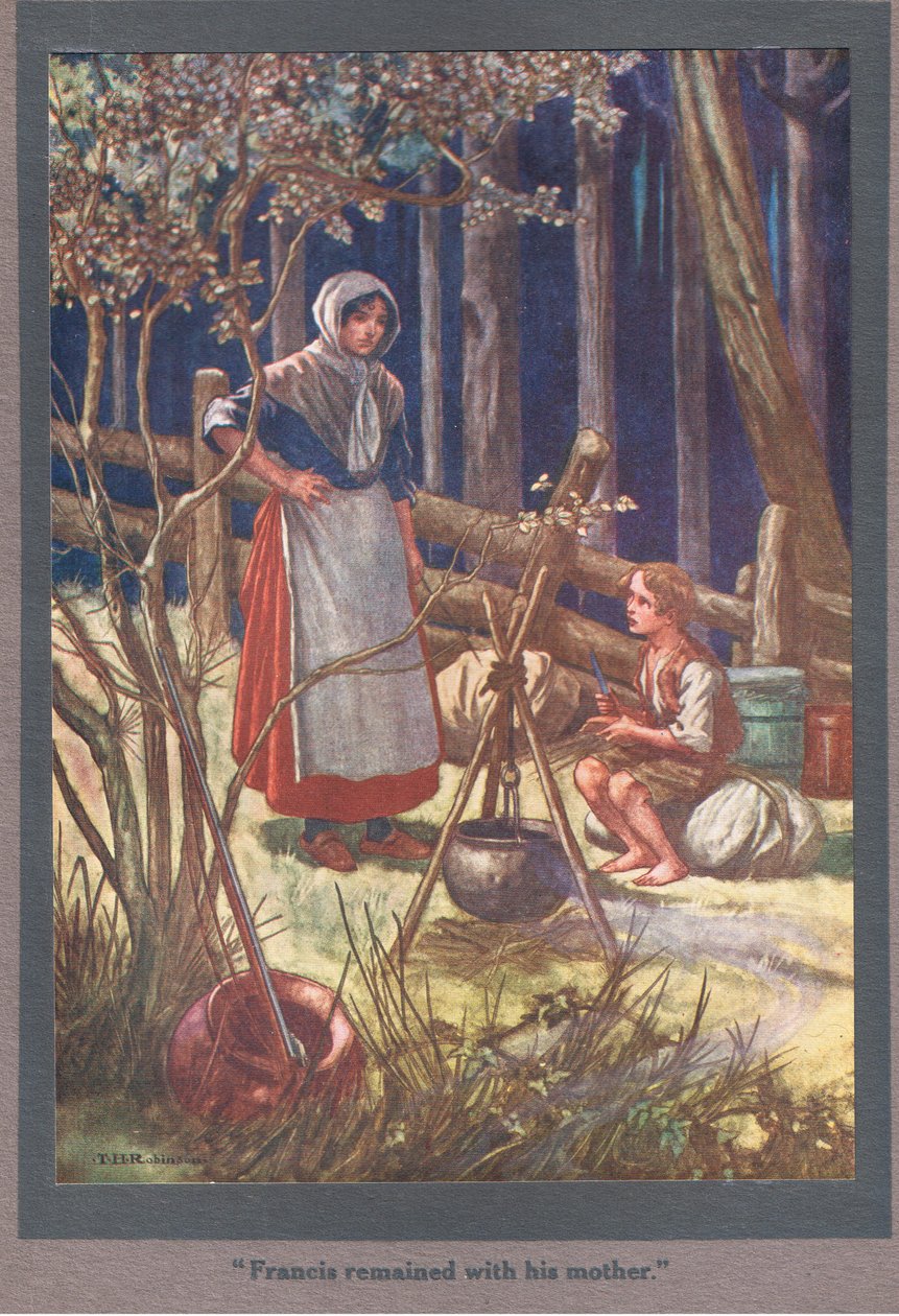 František zůstal s matkou (barevná litografie) od Thomas Heath Robinson