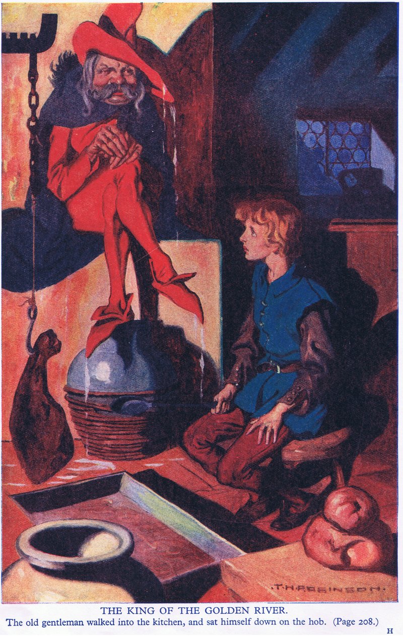 Král Zlaté řeky (barevná litografie) od Thomas Heath Robinson