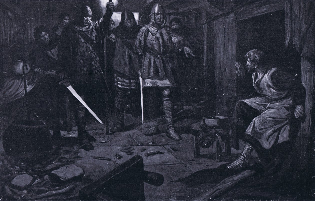 Zajetí Williama Wallace AD1305 (litografie) od Thomas Heath Robinson