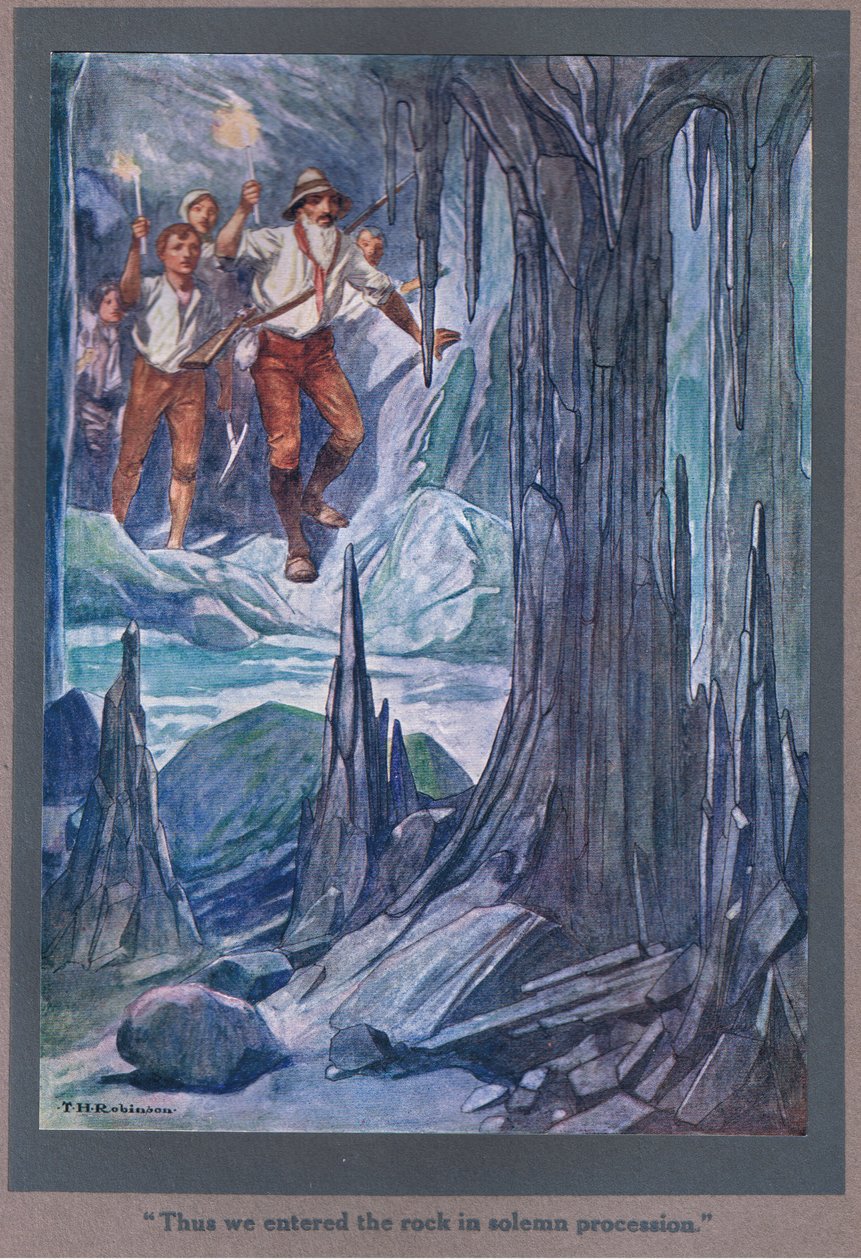 Tak jsme ve slavnostním průvodu vstoupili do skály (barevná litografie). od Thomas Heath Robinson