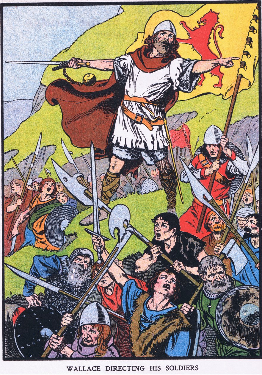 Wallace řídí své vojáky (barevná litografie) od Thomas Heath Robinson