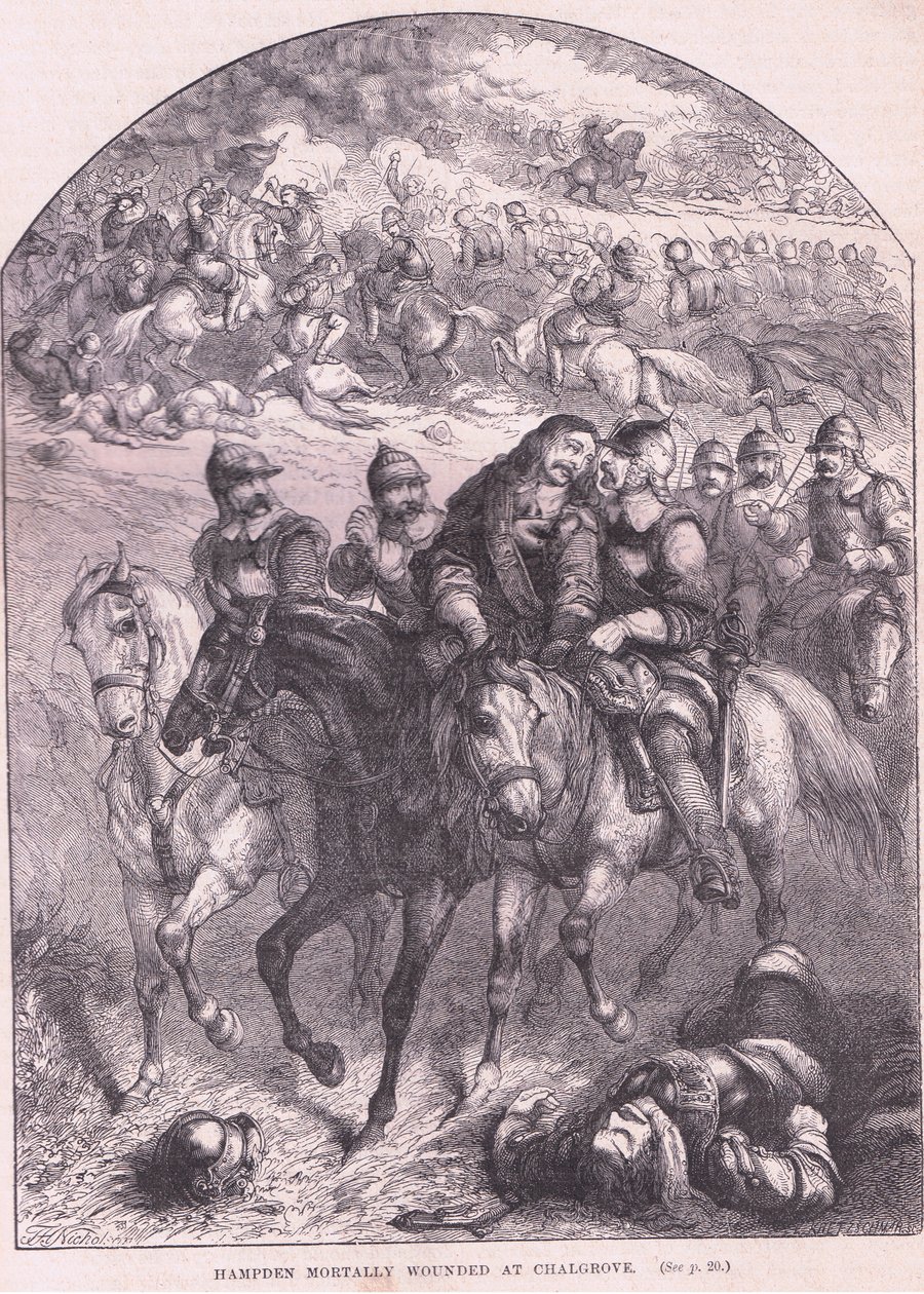 Hampden smrtelně zraněn v Chalgrove AD 1643 od Thomas Henry Nicholson
