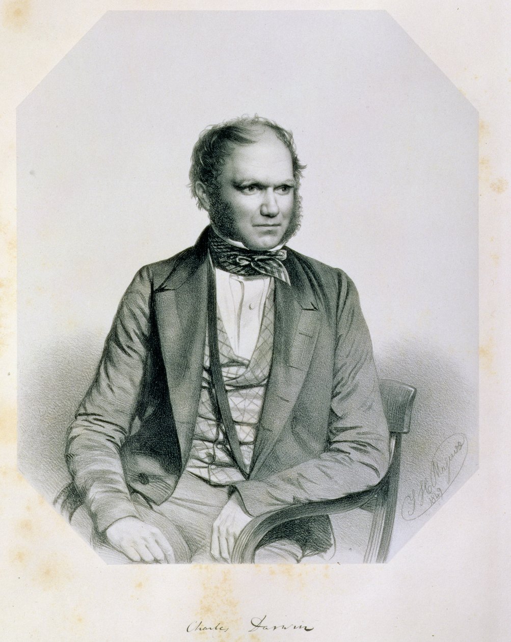 Charles Robert Darwin (1809-82) 1849 od Thomas Herbert Maguire