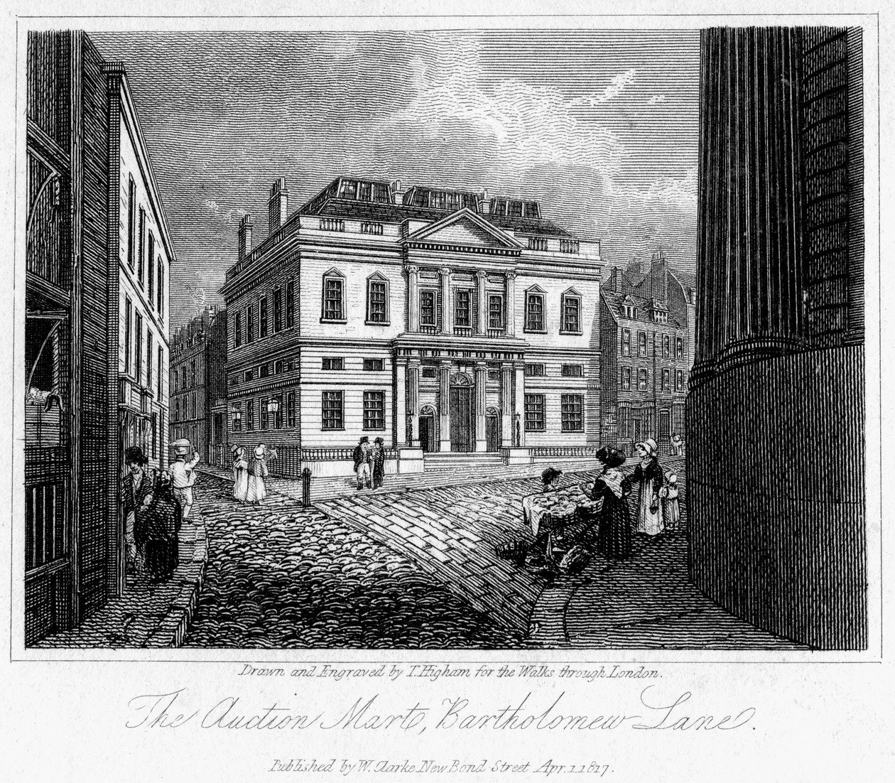 The Auction Mart, Bartholomew Lane, City of London, 1817. od Thomas Higham